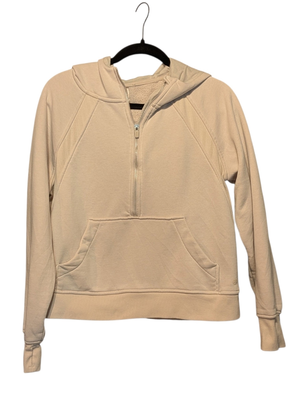 Danskin Half-Zip Hooded Pullover - Beige Cream